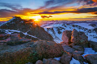 Sunset from Mount Blue Sky summit.