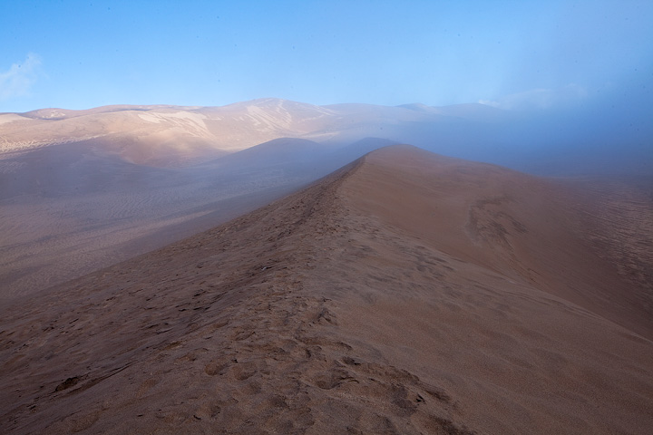 Fog rises up High Dune