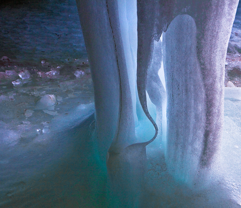 Strange Ice formation in an ice cave.
