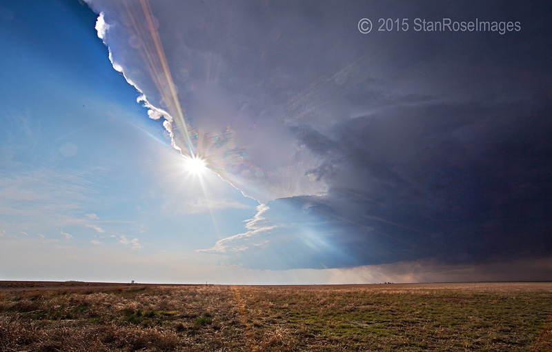 Supercell thunderstorm from the Santa Fe Trail in southwest Kansas